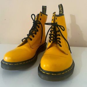 Dr. Martens Yellow Leather Boots